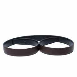 Hermes Etain/Black Togo Leather Belt Strap 105CM For Men