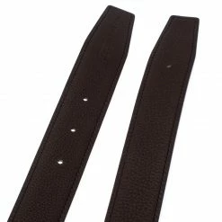 Hermes Etain/Black Togo Leather Belt Strap 105CM For Men -Deals Hermes Store luxury men hermes used accessories p236244 003