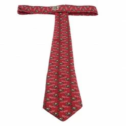 Hermes Hermès Red Rice Farmer Print Silk Twill Tie For Men -Deals Hermes Store luxury men hermes used accessories p238581 004