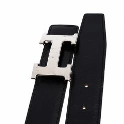 Hermes Black/Orange Leather Constance 2 Reversible Buckle Belt 105CM For Men -Deals Hermes Store luxury men hermes used accessories p246435 005