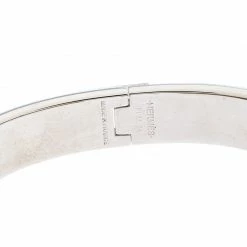 Hermes Clic HH Matte Noir Enamel Palladium Plated Bracelet GM For Men -Deals Hermes Store luxury men hermes used accessories p250219 001