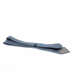 Hermes Blue Geometric Print Classic Silk Tie For Men -Deals Hermes Store luxury men hermes used accessories p256211 003