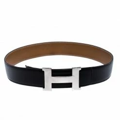 Hermes Black/Brown Leather Reversible Constance Belt 90CM For Men