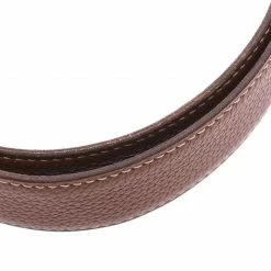 Hermes Brown/Black Leather H Silver Hardware Reversible Belt 80cm For Men -Deals Hermes Store luxury men hermes used accessories p264344 007