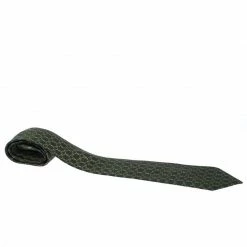 Hermes Hermès Pine Green Equestrian Print Silk Twill Tie For Men