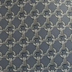 Hermes Hermès Pale Grey Chain Link Print Silk Twill Tie For Men -Deals Hermes Store luxury men hermes used accessories p267505 003