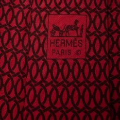 Hermes Hermès Red Interlocking Link Print Silk Twill Tie For Men -Deals Hermes Store luxury men hermes used accessories p278468 006