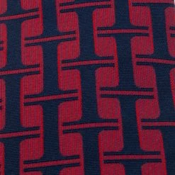 Hermes Hermès Red And Blue H Patterned Jacquard Silk Tie For Men -Deals Hermes Store luxury men hermes used accessories p278502 004