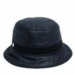 Hermes Navy Blue Quilted Bucket Hat For Men