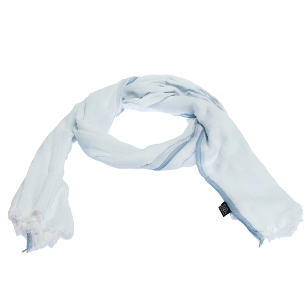 Hermes Pale Blue Herringbone Cotton Scarf For Men 3 Hermes Pale Blue Herringbone Cotton Scarf For Men