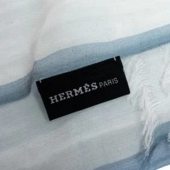 Hermes Pale Blue Herringbone Cotton Scarf For Men 14 Hermes Pale Blue Herringbone Cotton Scarf For Men -Deals Hermes Store luxury men hermes used accessories p279920 007