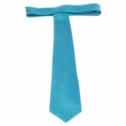 Hermes Vibrant Blue Faconnee H Silk Jacquard Tie For Men 9 Hermes Vibrant Blue Faconnee H Silk Jacquard Tie For Men -Deals Hermes Store luxury men hermes used accessories p297962 002