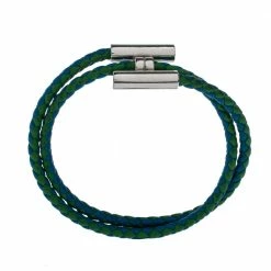 Hermes Hermès Tournis Tressé Bicolor Leather Palladium Plated Bracelet For Men -Deals Hermes Store luxury men hermes used accessories p302542 003