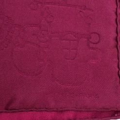 Hermes Magenta Horsebit Pattern Silk Jacquard Pocket Square For Men -Deals Hermes Store luxury men hermes used accessories p303308 005