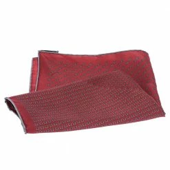 Hermes Maroon Horsebit Print Silk Twill Pocket Square For Men -Deals Hermes Store luxury men hermes used accessories p303317 004
