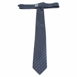 Hermes Anchor Grey Diagonal Horsebit Print Silk Tie For Men 10 Hermes Anchor Grey Diagonal Horsebit Print Silk Tie For Men -Deals Hermes Store luxury men hermes used accessories p303320 006