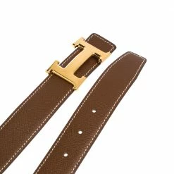 Hermes Marron D'Inde Epsom Leather Constance Reversible Belt 90CM For Men -Deals Hermes Store luxury men hermes used accessories p308240 002