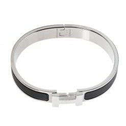 Hermes Clic HH Noir Matte Enamel Palladium Plated Bracelet For Men -Deals Hermes Store luxury men hermes used accessories p316941 1598330031 002