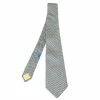 Hermes Yellow & Blue Geometric Print Traditional Silk Tie For Men