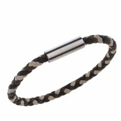 Hermes Hermès Multicolor Braided Leather Palladium Plated Goliath Bracelet For Men -Deals Hermes Store luxury men hermes used accessories p325142 005