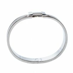 Hermes Clic HH Enamel Palladium Plated Narrow Bracelet For Men 12 Hermes Clic HH Enamel Palladium Plated Narrow Bracelet For Men -Deals Hermes Store luxury men hermes used accessories p333922 003