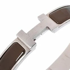 Hermes Clic HH Enamel Palladium Plated Narrow Bracelet For Men 11 Hermes Clic HH Enamel Palladium Plated Narrow Bracelet For Men -Deals Hermes Store luxury men hermes used accessories p333922 005