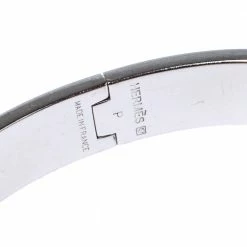Hermes Clic HH Enamel Palladium Plated Narrow Bracelet For Men 14 Hermes Clic HH Enamel Palladium Plated Narrow Bracelet For Men -Deals Hermes Store luxury men hermes used accessories p333922 006