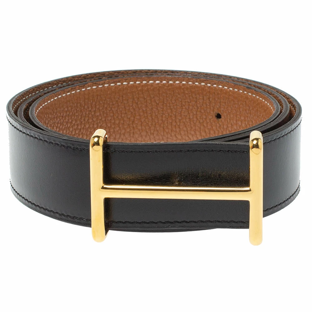 Hermes Black/Brown Box And Togo Leather Idem Reversible Belt 90CM For Men 4 Hermes Black/Brown Box And Togo Leather Idem Reversible Belt 90CM For Men - Image 2
