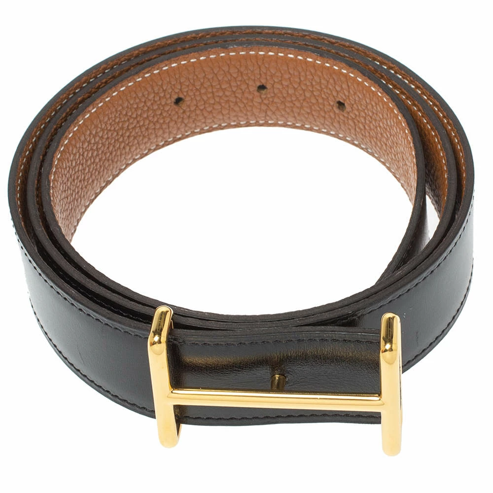 Hermes Black/Brown Box And Togo Leather Idem Reversible Belt 90CM For Men 5 Hermes Black/Brown Box And Togo Leather Idem Reversible Belt 90CM For Men - Image 3