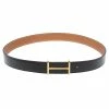 Hermes Black/Brown Box And Togo Leather Idem Reversible Belt 90CM For Men -Deals Hermes Store luxury men hermes used accessories p349760 004