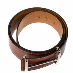 Hermes Tan/Brown Box And Togo Leather Idem Reversible Belt 90CM For Men -Deals Hermes Store luxury men hermes used accessories p364874 007