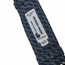Hermes Hermès Blue H Print Silk Twill Capri Belt For Men -Deals Hermes Store luxury men hermes used accessories p373351 001
