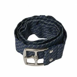 Hermes Hermès Blue H Print Silk Twill Capri Belt For Men -Deals Hermes Store luxury men hermes used accessories p373351 002