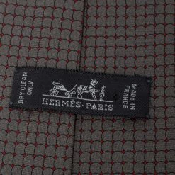 Hermes Grey Navigator Print Silk Tie For Men -Deals Hermes Store luxury men hermes used accessories p381023 004