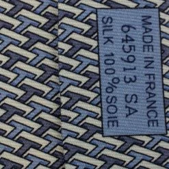 Hermes Blue Instantane Print Silk Tie For Men -Deals Hermes Store luxury men hermes used accessories p381031 003