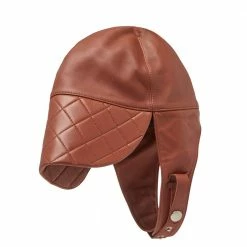 Hermes Brown Leather Aviator Cap (Size 56) For Men -Deals Hermes Store luxury men hermes used accessories p392675 001