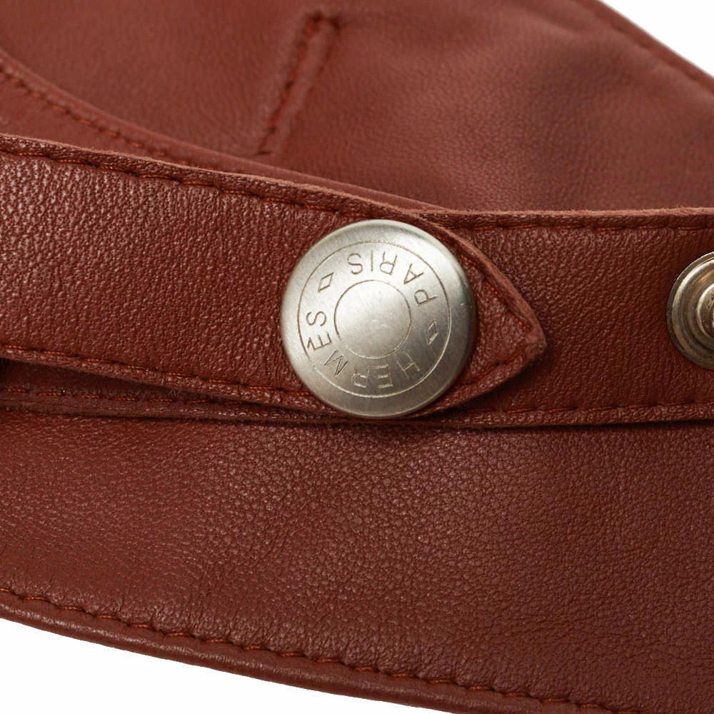 Hermes Brown Leather Aviator Cap (Size 56) For Men 8 Hermes Brown Leather Aviator Cap (Size 56) For Men - Image 6