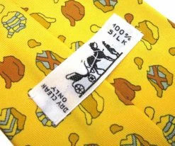 Hermes Yellow Jacket And Cap Print Silk Tie For Men -Deals Hermes Store luxury men hermes used accessories p41066 004
