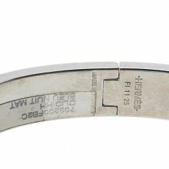 Hermes Hermès Clic H Bleu Nuit Enamel Brushed Palladium Plated Bracelet For Men -Deals Hermes Store luxury men hermes used accessories p410854 004