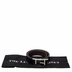 Hermes Noir/Chocolat Box And Togo Leather Quentin Reversible Belt 95 CM For Men -Deals Hermes Store luxury men hermes used accessories p413502 001