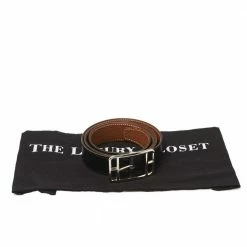 Hermes Noir/Gold Box And Togo Leather Cape Cod Reversible Belt 95 CM For Men -Deals Hermes Store luxury men hermes used accessories p416409 001