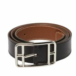 Hermes Noir/Gold Box And Togo Leather Cape Cod Reversible Belt 95 CM For Men -Deals Hermes Store luxury men hermes used accessories p416409 003