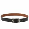 Hermes Noir/Gold Box And Togo Leather Cape Cod Reversible Belt 95 CM For Men