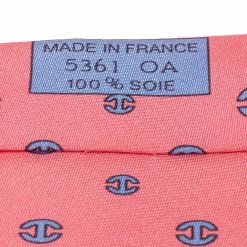 Hermes Pink Curved H Print Silk Classic Tie For Men -Deals Hermes Store luxury men hermes used accessories p416420 003