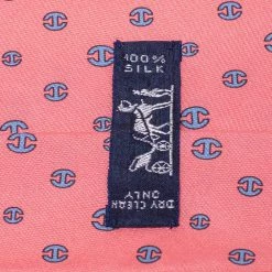 Hermes Pink Curved H Print Silk Classic Tie For Men -Deals Hermes Store luxury men hermes used accessories p416420 005