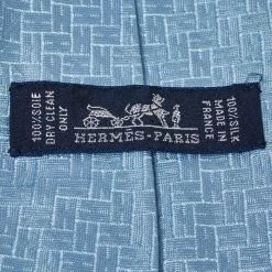Hermes Hermès Blue Faconnee H 24 Silk Tie For Men 7 Hermes Hermès Blue Faconnee H 24 Silk Tie For Men -Deals Hermes Store luxury men hermes used accessories p429840 002