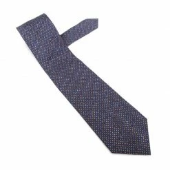 Hermes Blue Polka Dot Printed Silk Tie For Men