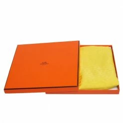 Hermes Yellow Equip'H Jacquard Wool & Silk Scarf For Men -Deals Hermes Store luxury men hermes used accessories p441472 001