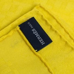 Hermes Yellow Equip'H Jacquard Wool & Silk Scarf For Men -Deals Hermes Store luxury men hermes used accessories p441472 005