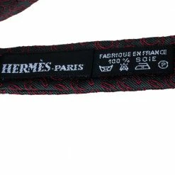 Hermes Hermès Grey & Red Horseshoe Patterned Silk Bow Tie For Men -Deals Hermes Store luxury men hermes used accessories p446185 005